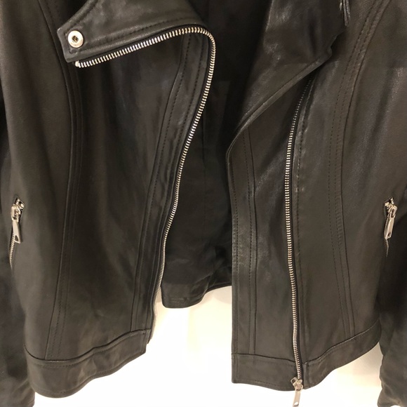 Lafayette 148 Black Leather Moto Jacket - Picture 6 of 16
